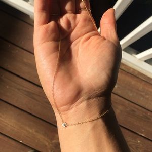 Vrai and Oro Diamond Solitaire Necklace